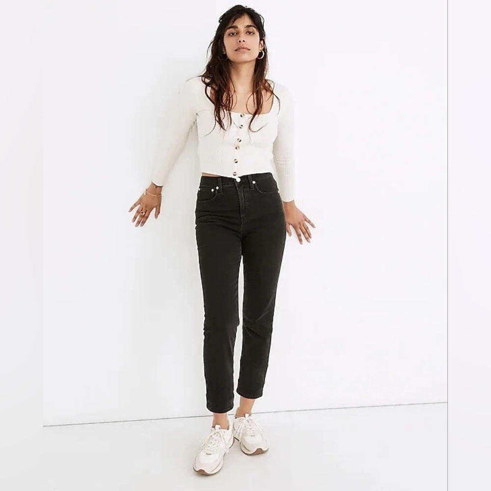 Madewell Women’s High-Rise Classic Straight Jeans Black TALL INSEAM